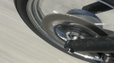 Motorcycle front tyre going straight - Multimedia 320x180 Stock Footage 10878013