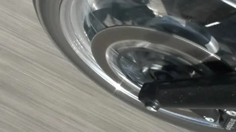 Motorcycle front tyre highspeed - Multimedia 640x360 Stock Footage 10878033