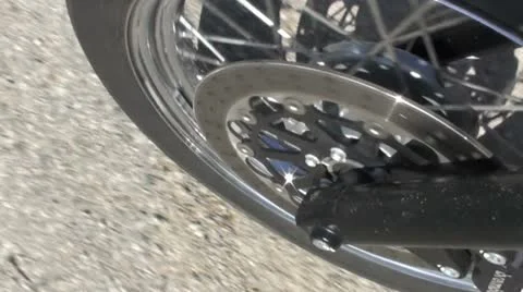 Motorcycle front tyre speed up - HD 1920 PAL Stock Footage 10878056