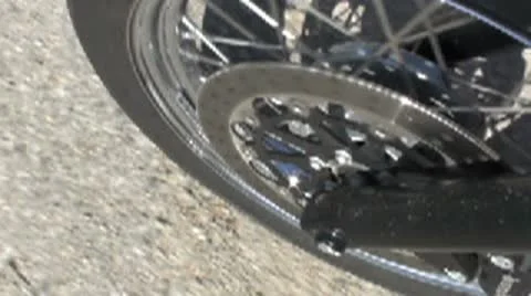Motorcycle front tyre speed up - Multimedia 320x180 Stock Footage 10878057