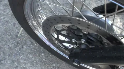 Motorcycle front tyre start stop - HD 1920 PAL Stock Footage 10878069