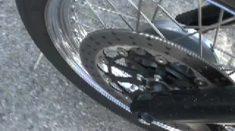 Motorcycle front tyre start stop - Multimedia 320x180 Stock Footage 10878070