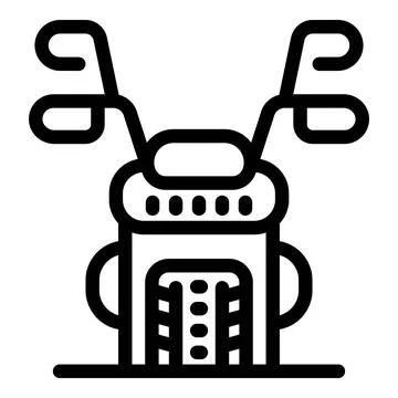 Motorcycle front view showing handlebars, headlight, and tire tread Stock Illustration