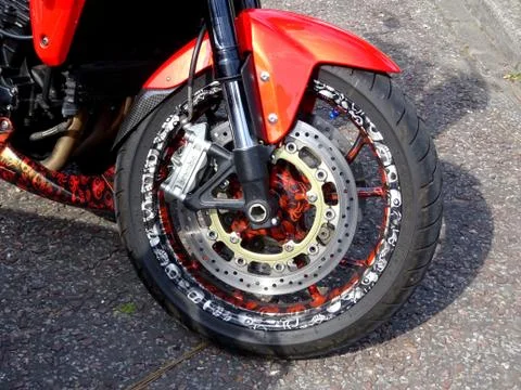 Motorcycle Front Wheel Stock Photos