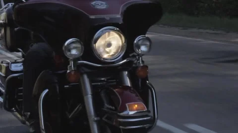 Motorcycle from the front while driving on the road Stock Footage 247901124
