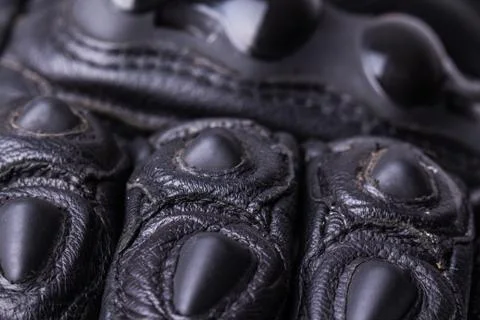 Motorcycle gloves macro Stock Photos