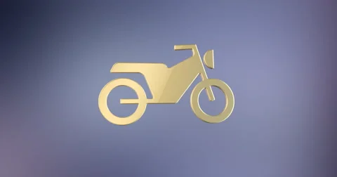 Motorcycle Gold 3d Icon Stock Footage 68083566