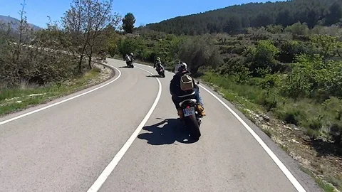Motorcycle group on the road. Stock Footage 121236964