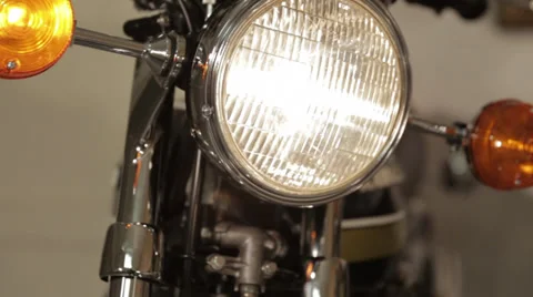 Motorcycle head lights Stock Footage 34333533