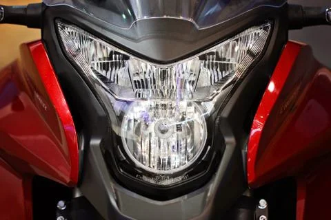 Motorcycle headlights Foto stock