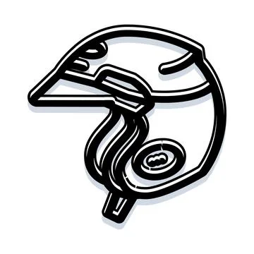 Motorcycle helmet providing essential head safety protection Stock Illustration