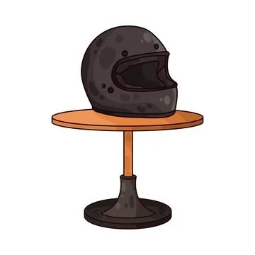 Motorcycle helmet on table illustration Stock Illustration