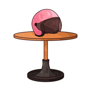 Motorcycle helmet on table illustration Stock Illustration