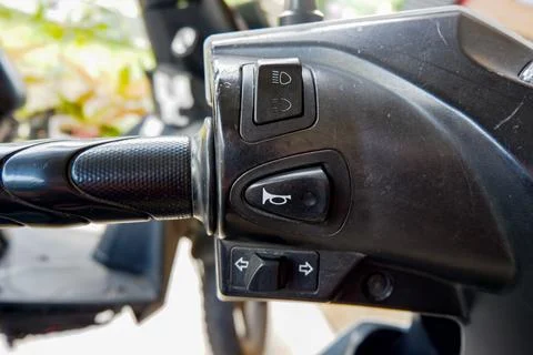 Motorcycle horn button 스톡 사진