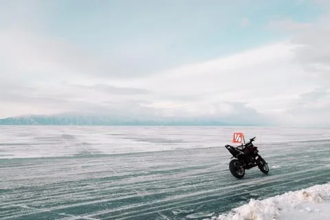 Motorcycle on ice Foto stock