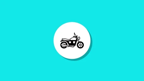 Motorcycle icon animated, dynamic graphic of classic chopper appearing and .. Stock Footage 329272889
