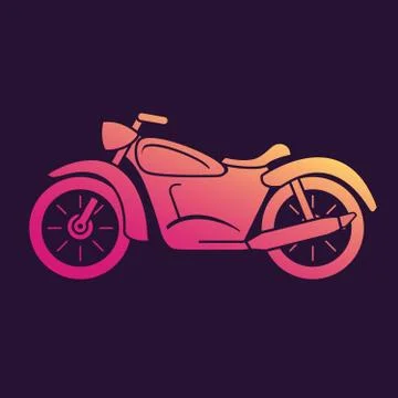 Motorcycle icon gradient.Vehicle flat vector.Isolated on a blue background. Stock Illustration