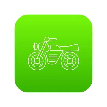 Motorcycle icon green vector Stock Illustration