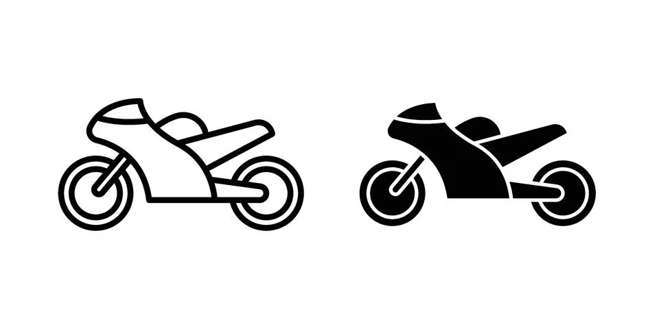 Motorcycle icon Illustration set. Vector Eps10 for apps Stock Illustration