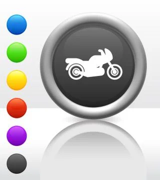 Motorcycle Icon on Internet Button Stock Illustration