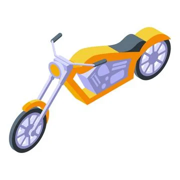 Motorcycle icon isometric vector. Chopper ride Stock Illustration