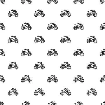 Motorcycle icon seamless pattern showing road bikes Illustrazione stock