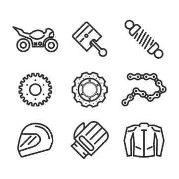 Motorcycle icon set, vector illustration Stock Illustration