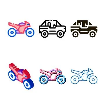 Motorcycle icon simplified vector outline Stock Illustration