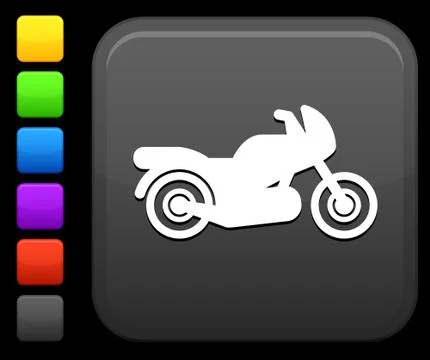 Motorcycle icon on square internet button Stock Illustration