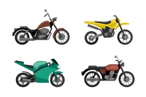 Motorcycle icons set. Stock Illustration