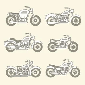 Motorcycle Icons set Stock Illustration