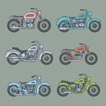 Motorcycle Icons set Stock Illustration