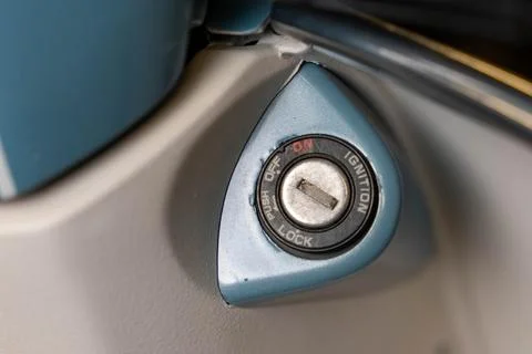 Motorcycle ignition key turned to the off position Stock Photos