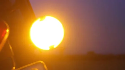 Motorcycle indicator blink at evening Stock Footage 162233793