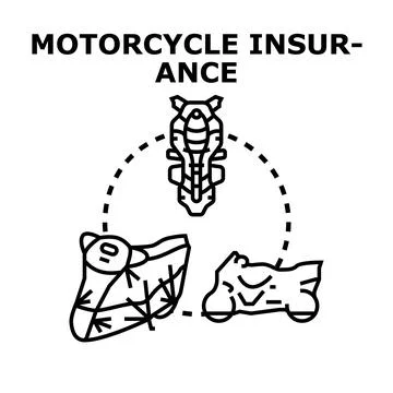 Motorcycle insurance concept vector illustration providing coverage and safet Stock Illustration