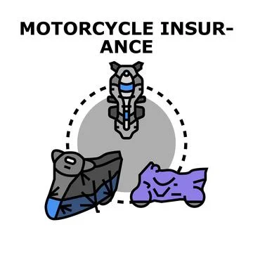 Motorcycle insurance concept vector illustration providing coverage and safet Stock Illustration