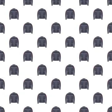 Motorcycle jacket repeating pattern on white background Illustrazione stock