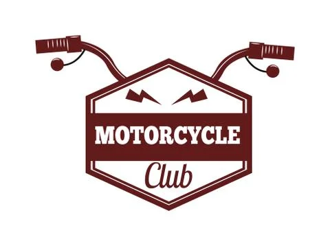 Motorcycle label badge vector. Black icon and moto club illustration Stock Illustration