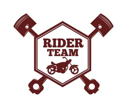 Motorcycle label badge vector. Black icon and moto club illustration Illustrazione stock