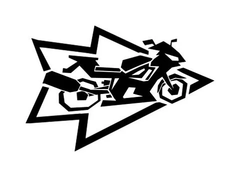 Motorcycle label badge vector. Black icon and moto club illustration Illustrazione stock