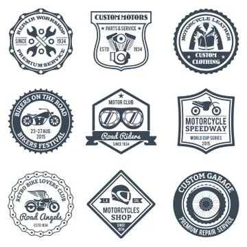 Motorcycle Labels Black イラスト素材