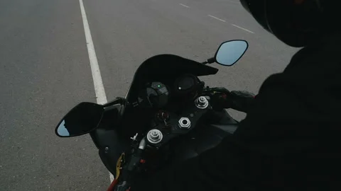 Motorcycle Launch Shooting Close Up Of A Motorcycle Part Stock Footage 128126878