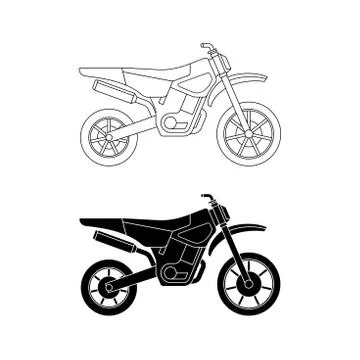 Motorcycle line icons. Stock Illustration
