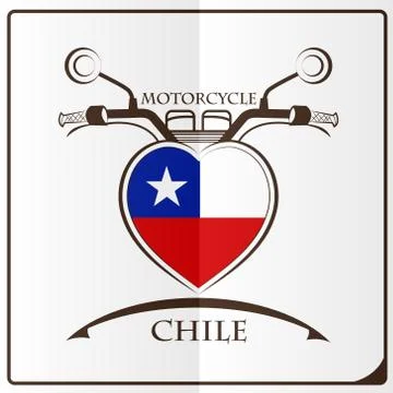 Motorcycle logo made from the flag of Chile Stock Illustration