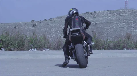 Motorcycle long shot Stock Footage 37788300