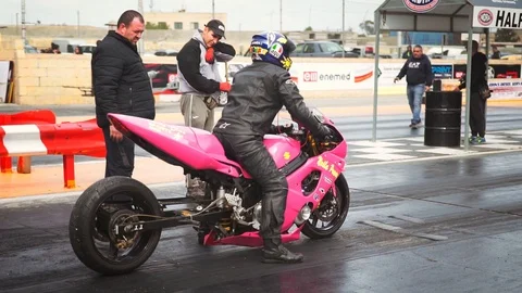 Motorcycle making burnout Stock-Footage 108854324