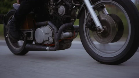 Motorcycle in the Middle of a Tight Road With the Glimpse of the Clear Skies 스톡 동영상 157369849