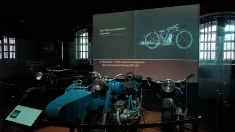 Motorcycle at the Museum Stock Footage 154656601
