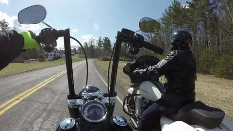 Motorcycle No Hands! 库存影片 88683254