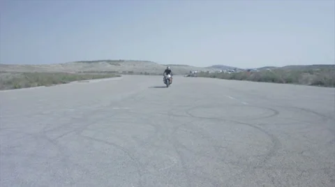 Motorcycle one wheel balance Stock Footage 38035257